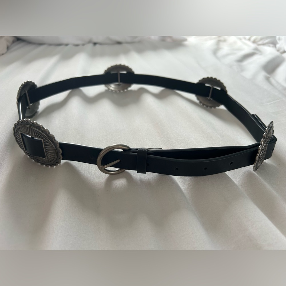 Black Leather Concho Belt